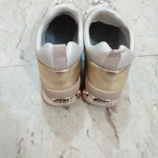 Sneakers Liu Jo bianche e dorate con strass