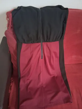 Vestido bicolor negro y rojo