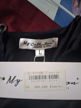 Vestido bicolor negro y rojo