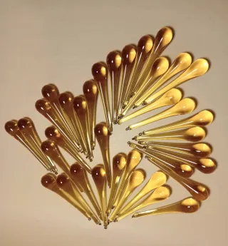 5 RICAMBIO GOCCIA LAMPADARIO Vetro giallo VINTAGE