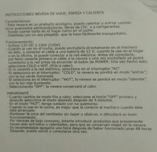 Nevera portátil frío y calor