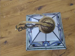 Lámpara de techo Tiffany cristal y metal