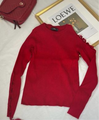 Jersey Zara punto fino rojo Talla M