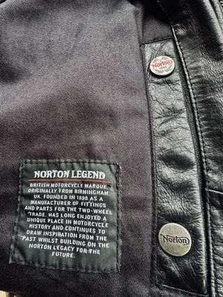 Chaqueta Piel Norton Negra Original