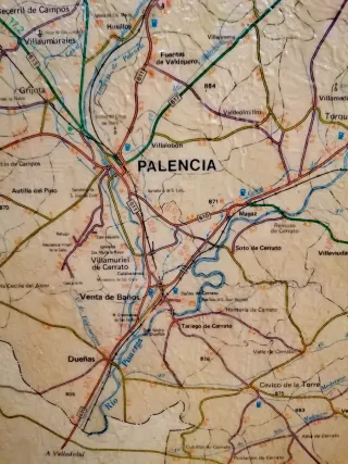 Antiguo cuadro mapa Provincia de Palencia
