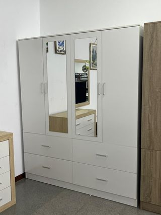 Armario 4 puertas blanco con cajones nuevo