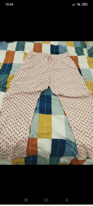 Pijama corto estampado bolsillo rosa