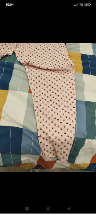 Pijama corto estampado bolsillo rosa