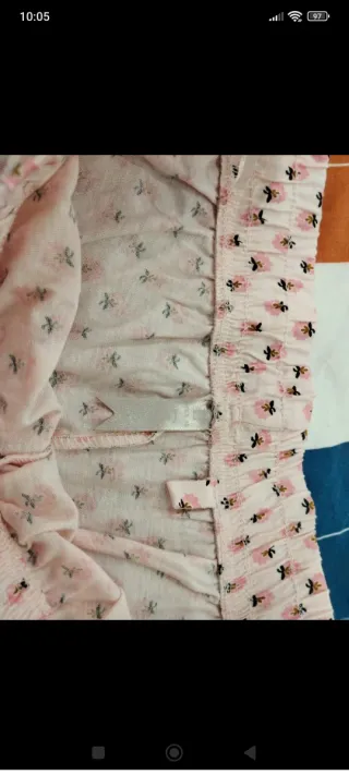 Pijama corto estampado bolsillo rosa