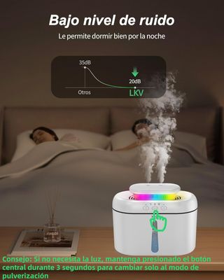 Humidificador 2L con Luz Nocturna y Silencioso