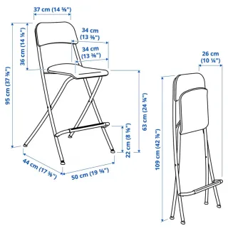 2 Sillas Altas Blancas Plegables