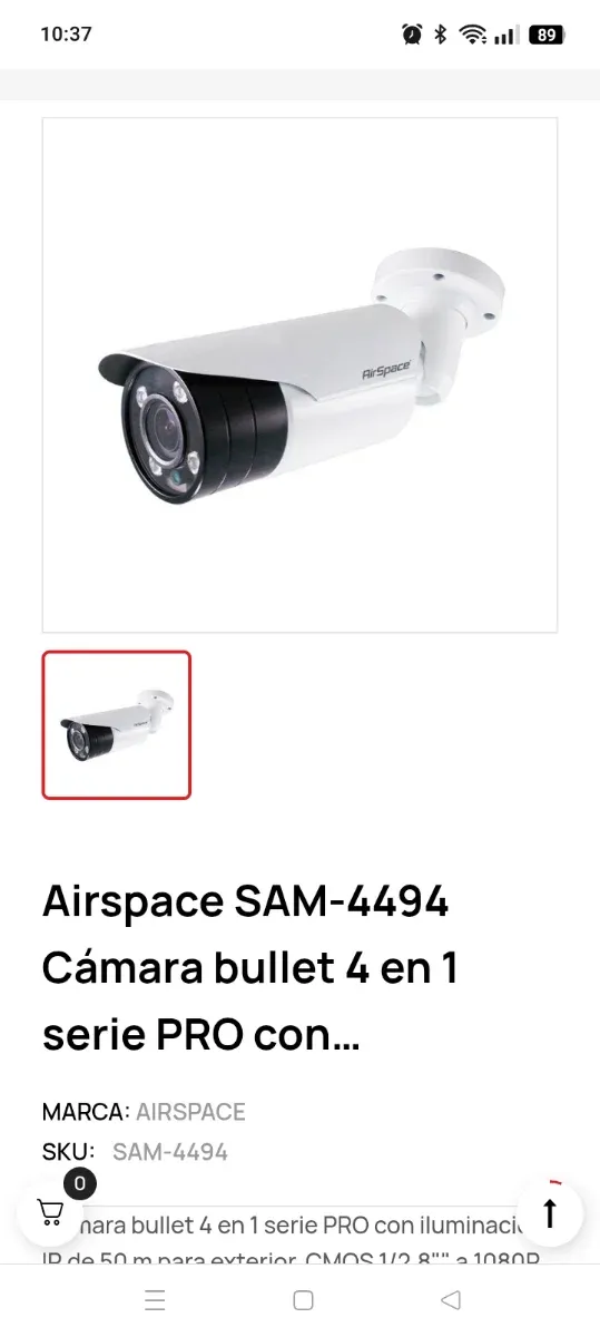 Cámara AirSpace HD SAM-4494 Nueva