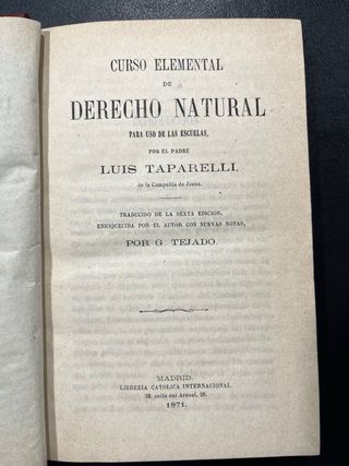Curso elemental de Derecho Natural 1871