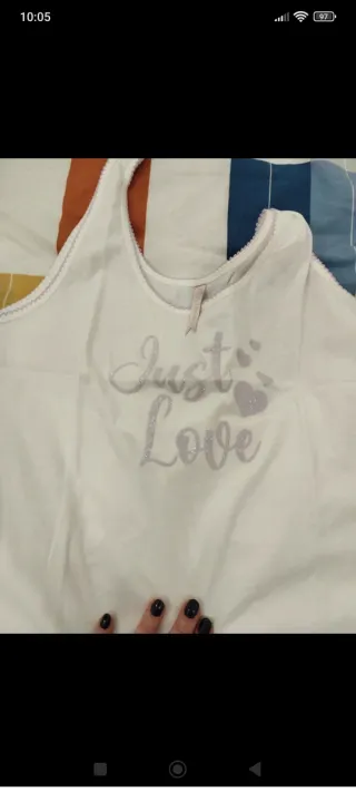 Pijama corto tirantes y pantalón puntos