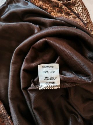 Vestitino paillettes marrone taglia S foderato