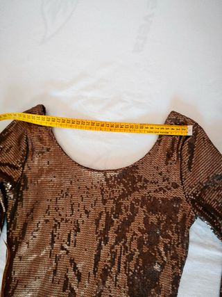 Vestitino paillettes marrone taglia S foderato