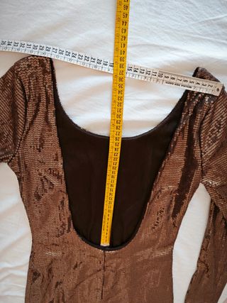 Vestitino paillettes marrone taglia S foderato