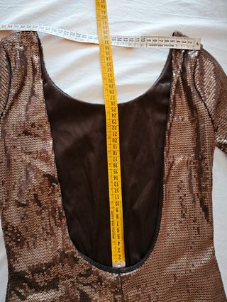 Vestitino paillettes marrone taglia S foderato