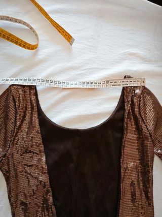 Vestitino paillettes marrone taglia S foderato