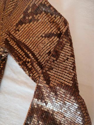 Vestitino paillettes marrone taglia S foderato