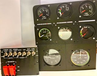 Panel Instrumentos Simulación y Interruptores