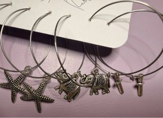 Pendientes Aro con Dijes (Plata)