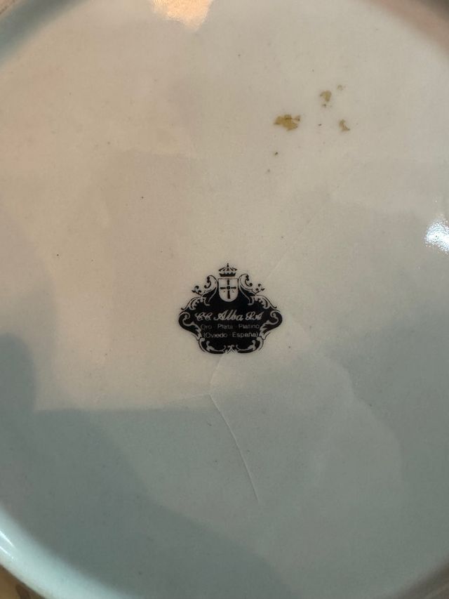 Plato decorativo Alba floral azul