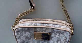 Bolso Michael Kors Piel Beige y Dorado