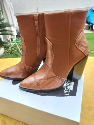 Stivaletti donna pelle pitonata marrone 38, t.10