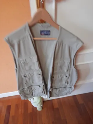 Chaleco de caza XL beige/verde