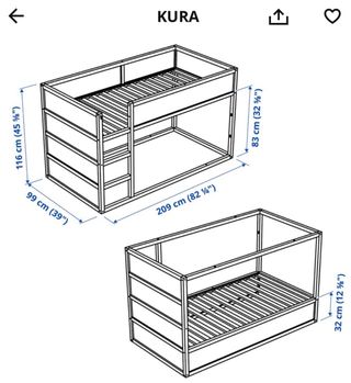 Cama KURA Ikea reversible/litera