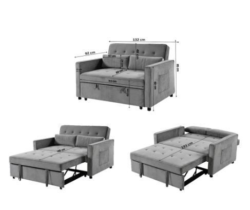 Sofá Cama Gris 132cm Oferta!!