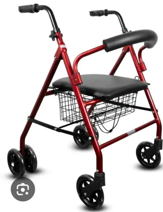 Andador 4 ruedas con asiento y cesta