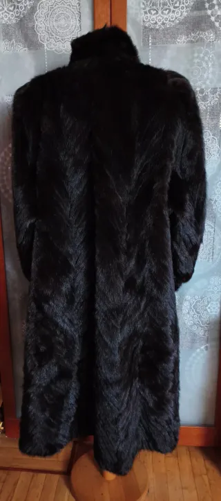 Abrigo Vintage pelo natural Exclusivo Negro/Marrón