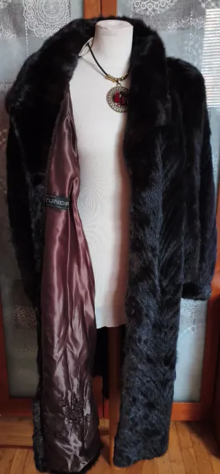 Abrigo Vintage pelo natural Exclusivo Negro/Marrón