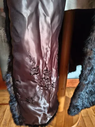 Abrigo Vintage pelo natural Exclusivo Negro/Marrón