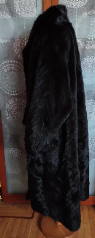 Abrigo Vintage pelo natural Exclusivo Negro/Marrón