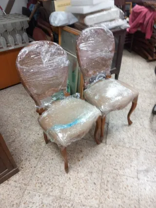 4 Sillas Vintage Ratán y Madera