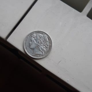 1 Peseta Perú 1880 Moneda Antigua