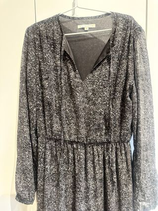 Vestido largo estampado gris talla XS