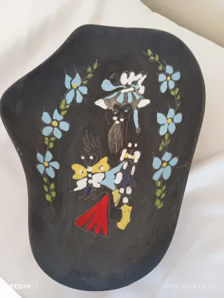 Piatto vintage ceramica decorato modernariato casa