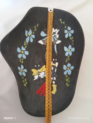 Piatto vintage ceramica decorato modernariato casa