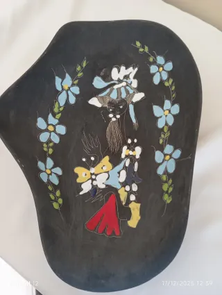 Piatto vintage ceramica decorato modernariato casa