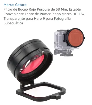 Filtro buceo rojo para cámaras