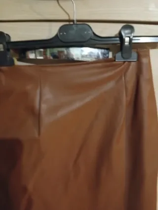 Gonna in ecopelle marrone