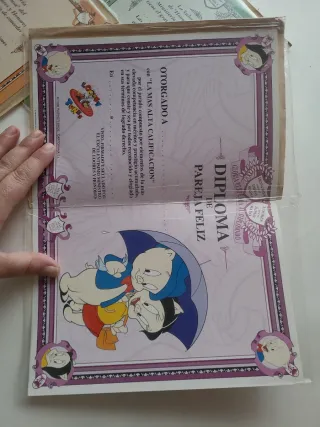 3 Postales Diplomas Dibujos Animados