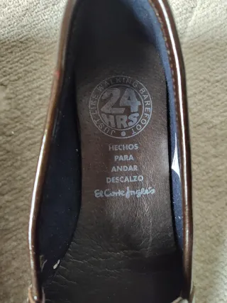 Mocasines charol marrón El Corte Inglés T.36
