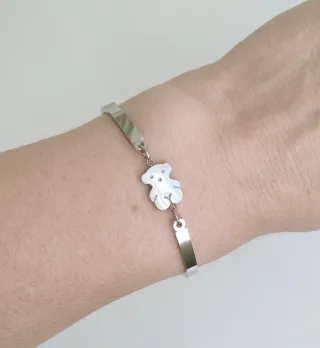 Pulsera acero - perla.