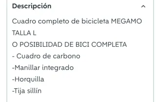 Bici de carretera Carbono  Megamo talla L
