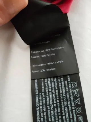 Pantalón de piel auténtica verde.  Mangata.Talla M